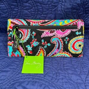 New Vera Bradley Wallet Clutch Zip Around Tri-Fold Paisley‎ Print Colorful Women